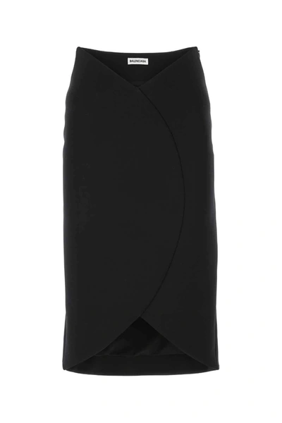 Balenciaga Jersey Midi Circle Skirt In Black