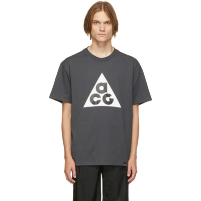 Nike Acg Logo-print Cotton-jersey T-shirt In Dk Smoke Grey