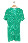 Abound Flutter Sleeve Button Front Dress In Green Floral