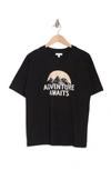 Abound Graphic Crew Neck Oversized T-shirt In Black Adventrue Awaits