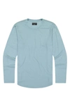 Goodlife Tri-blend Long Sleeve Scallop Crew T-shirt In Cameo Blue
