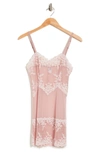 Wacoal Embrace Lace Embroidered Tulle Chemise In Woodrs/ Mauvechk