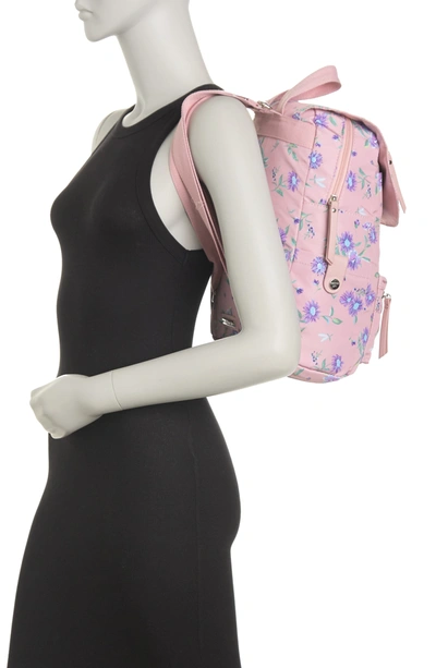 Madden Girl Proper Flap Nylon Backpack In Blush Floral