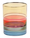 Vietri Regalia Deco Blue Double Old Fashioned Glass