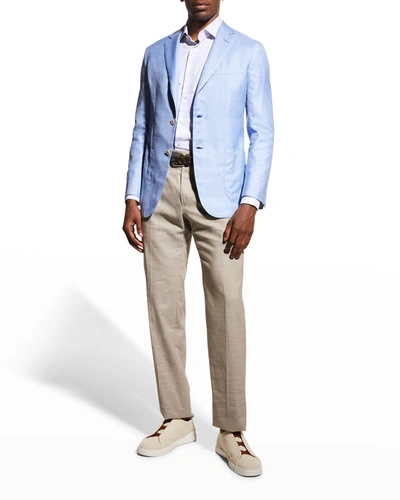 Brioni Men's Soft Cashmere-blend Sport Jacket In Sky Blue