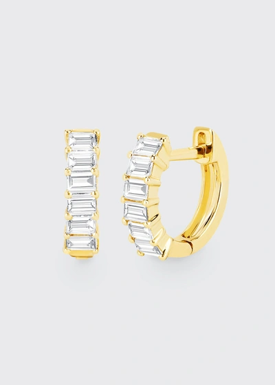Ef Collection Prong-set Diamond Baguette Huggie Earring, Single In Diamondgold