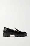 CHRISTIAN LOUBOUTIN LOCK WOODY 50 EMBELLISHED PATENT-LEATHER PLATFORM LOAFERS