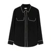 Equipment Slim Signature Monochrome Silk Shirt In Black