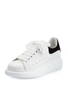 Alexander Mcqueen Leather Lace-up Platform Sneakers In White/black
