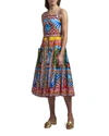 Dolce & Gabbana Carretto Print Cotton Poplin Midi Dress In Multi Pattern