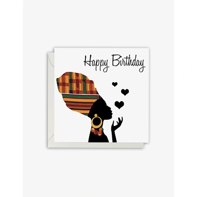 Afrotouch Design Crown & Glory Birthday Greetings 15cm X 15cm