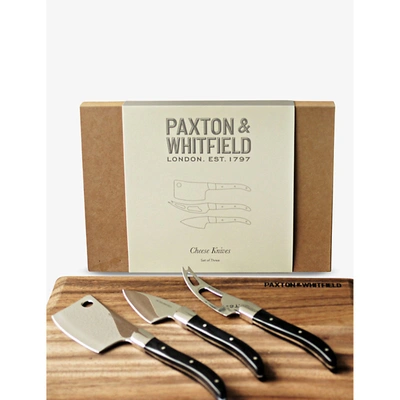 Paxton & Whitfield Logo-engraved Stainless-steel Cheese Knives Set Of Three