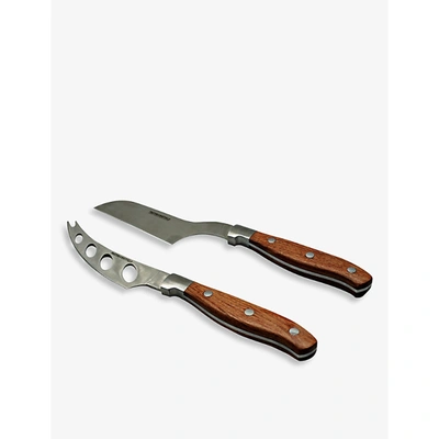 Paxton & Whitfield Logo-engraved Stainless-steel Cheese Knives Set Of Two