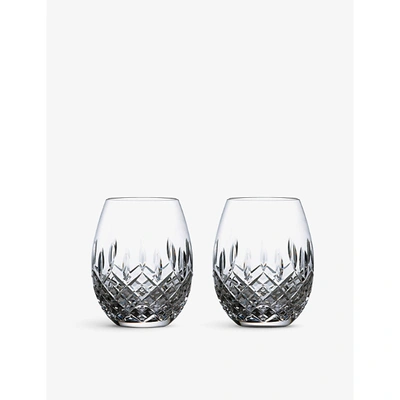 Royal Doulton Highclere Crystal Stemless Wine Glasses Set Of Two