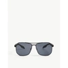 Prada Ps 56ms Square-framed Steel Sunglasses In Black