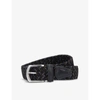 ANDERSON'S ANDERSONS MEN'S BLACK WOVEN STRETCH-ELASTIC AND LEATHER BELT,41111292