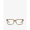 GUCCI GUCCI WOMEN'S BROWN GG0914O ACETATE RECTANGULAR-FRAME OPTICAL GLASSES,45762471