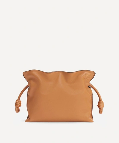 Loewe Women's Mini Flamenco Leather Clutch Bag In Brown