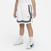 Nike Dri-fit Fly Crossover Big Kids' (girls') Basketball Shorts (extended Size) In White