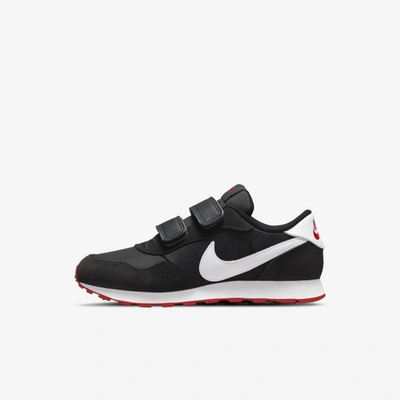Nike Md Valiant Little Kids' Shoes In Black/white/dark Smoke Grey/university Red