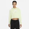 Nike Sportswear Essential Women's Cropped Hoodie In Lime Ice,white