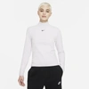 Nike Sportswear Collection Essentials Women's Long-sleeve Mock Top In Venice,black