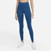 Nike One Luxe Women's Mid-rise Pocket Leggings In Court Blue,clear