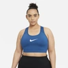 Nike Swoosh Women's Medium-support Non-padded Sports Bra In Court Blue,white