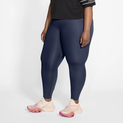 Nike One Luxe Women's Mid-rise 7/8 Leggings In Midnight Navy,clear