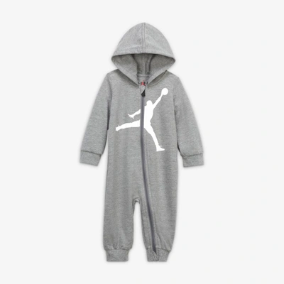 Jordan Baby Full-zip Coverall In Grey
