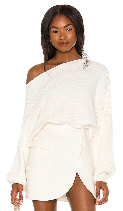 Lovers & Friends Olivia Off Shoulder Sweater In White