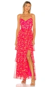 Amanda Uprichard Thaddea Maxi Dress In Fuchsia
