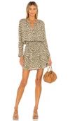 Rails Jasmine Tiger-print Long-sleeve Dress In Green
