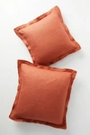 Anthropologie Luxe Linen Cushion In Orange