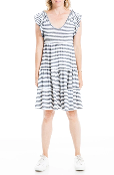 Max Studio V-neck Tiered Dress In Ivnvdtys