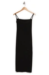Bebe Scoop Neck Midi Dress In Blk