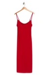 Bebe Scoop Neck Midi Dress In Red