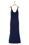Herve Leger Cropped Flare Sleeveless Jumpsuit In Classic Blue-470