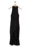 Good American Leopard Print Halter Dress In Black001