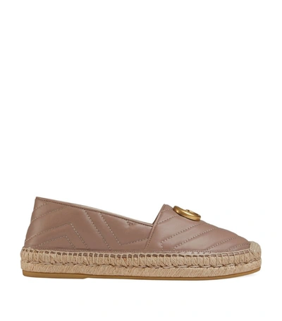 Gucci Leather Pilar Espadrilles 20 In Pink