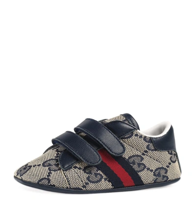 Gucci Babies' Kids Canvas Gg Supreme Ace Sneakers In Beige