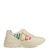 GUCCI KIDS LEATHER RHYTON SNEAKERS,17023131