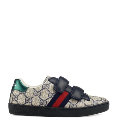 Gucci Kids Canvas Gg Supreme Ace Sneakers In Beige