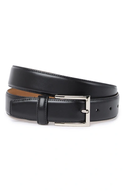 Cole Haan Feather Edge Leather Strap Belt In Black