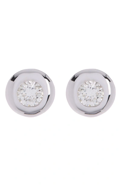 Ron Hami 14k White Gold Diamond Bezel Stud Earrings In White Gold/diamond