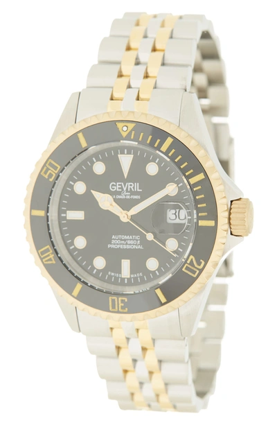 Gevril Wall Street Stainless Steel Bracelet Watch, 43mm In Two Tone Ss-gold