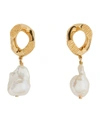 BURBERRY GOLD-PLATED PEARL-DETAIL DROP EARRINGS,15475439