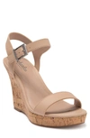 Charles By Charles David Lindy Faux Leather Wedge Sandal In Nude Smooth