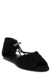 Longchamp Toggle Flat Sandal In Black