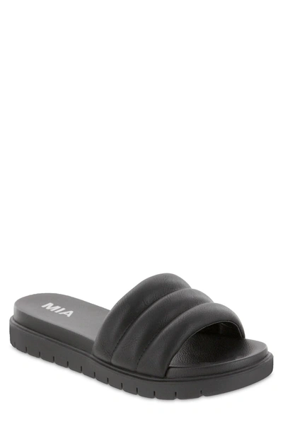 Mia Cimone Quilted Slide Sandal In Black